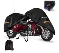 Trike Motorcycle Cover,3 Wheel Harley Davidson Covers Waterproof Outdoor Storage,Heavy Duty 420D Oxford Fabric Honda Trike Shelter,Tri Glide Cover with Zipper for Antenna,All Weather Protection