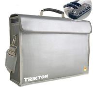 TRIKTON Fireproof Document Bag with Lock TSA, XXL 18x13x5, Full Opening Zipper, Holds Legal Size Files, fire Proof Safe, Fireproof Document Box, Fireproof Lock Box for documents, Document Safe