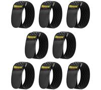 Trilancer Elastic Cinch Straps with Anti-Slip Strips, 12 "x 2" (8 Pack) Multipurpose Hook and Loop Bundling stretchy Straps for Extension Cords, Cables, Ropes, Hoses, Bike, RV, Boat, Garden