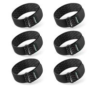 Trilancer Elastic Cinch Straps with Anti-Slip Strips, 14 "x 2" (6 Pack) Multipurpose Hook and Loop Bundling stretchy Straps for Extension Cords, Cables, Ropes, Hoses, Bike, RV, Boat, Garden