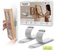 Trilancer Picture Hanging Strips Heavy Duty, 20 Pairs(40 Packs) Damage-Free Adhesive Wall Hanging Strip for Picture Frames,Wall Art,Decoration,No Nails or Tool Needed,Clean Removal for Smooth Surfaces
