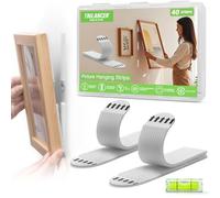 Trilancer Picture Hanging Strips Heavy Duty, 20 Pairs(40 Strips, Small) Damage-Free Adhesive Wall Hanging Strip for Picture Frame,Wall Art,Decoration, No Nail or Tool, Clean Removal for Smooth Surface