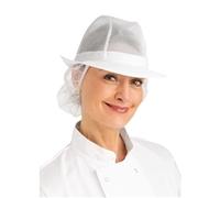 A653-L Trilby Hat with Snood, White