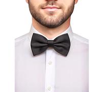 trilece Bow Ties for Men - Men's Solid Pretied Clip on Bowties for Formal Wear - Adjustable Bow Tie - Bow ties for Woman, Black, Standard
