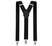 Trilece Suspenders for Men and Women Adjustable Elastic Y Back Style Suspender Strong Clips (Black)