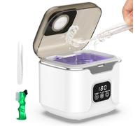 Triler 48kHz Ultrasonic Retainer Cleaner 240ml Dental Cleaning Machine with Digital Timer, Mouth Guard Cleaner for Dentures, Aligners, Mouthguards & Toothbrush Heads (White)