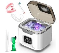 Triler Ultrasonic Retainer Cleaner, 48kHz Dental Cleaning Machine with 240ml Capacity, 3 Timer Modes & Degas Function for Dentures, Aligners, Mouth Guards and Retainers