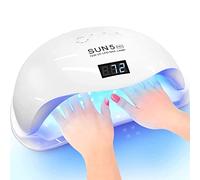 TriLine SUN5 PRO UV LED Nail Lamp 72W, Professional Nail Dryer Machine, Best Gel UV LED Nail Lamp for Fingernail & Toenail Gel Based Polishes - Nail Curing Light with 36pcs LEDs, 4 Timer Settings
