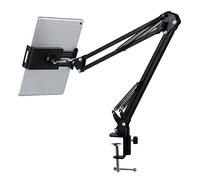 TriLine Tablet Stand, iPad Holder for Bed Table, 360 Degree Rotating Clamp Mount Support, Universal Long Aluminum Arm Mobile Phone Stand Holder for 6~11 inch All Devices