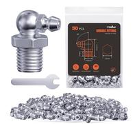 TRILINK 1/4" Grease Nipples, SAE Grease Fittings with 90-Degree Angle, Grease Nipples Kit with Wrench for Quick Installation - Ideal for Automotive, Agricultural & Industrial Machinery (50pcs)