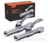 TRILINK Grease Gun Coupler 2-Pack, Quick Release Grease Gun Tips with One-Hand Operation, 6-Jaw Locking, Grease Gun Adapter Fits 1/8" NPT Thread, SAE & Metric Zerk Fittings