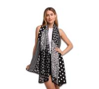 Trillion London® Silk Scarf| Black Peacock Print | Silk Neck Scarf For Women | Lightweight Scarves for Ladies | Shawl Wraps | Suitable for Gifting | Smooth Soft Finish | Size - 180cm*90cm