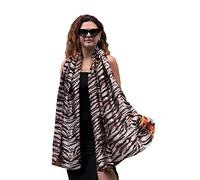 Trillion London® Silk Scarf | Orange Leopard Print Scarf | Silk Neck Scarf for Women | Lightweight Scarves for Ladies| Suitable for Gifting | Head Scarf | Shawl Wraps | Size - 180 cm * 90 cm