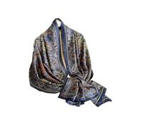 Trillion London® Spring Collection | Designer Silk Scarf For Women | Lightweight Neck Scarves | Shawl Wraps | Blue Bohemian | Suitable for Daily Life | Travelling & Gifting | Smooth & Soft Finish