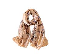 Trillion London® Spring Collection | Gold Floral Print Silk Neck Scarf For Women | Ladies Lightweight Scarves | Shawl Wraps | Suitable for Daily Life, Gifting |Smooth Soft Finish| Size-180cm*90cm