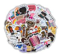 TriluckyDeco Black Girl Bookish Reading Stickers for Kindle Paperwhite Case,Book Lover Booktok Quote Tok Club Booknerd Bookworm Bookstagram Scrapbook Journal Cover Supplies Aesthetic Cute Vinyl 50Pcs