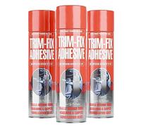 Trim Fix High Temp Spray Adhesive 3 x 500ml, Headliner & Carpet Glue | Heat Resistant to 110°C | Covers Approx 6m² | Bonds Fabric, Foam, Vinyl, Leather & Plastics | Dries Clear, Water Resistant