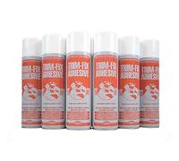 Trim Fix High Temperature Adhesive Spray 500ml 6 Pack for Van Lining | Headlining adhesive, heat tolerance 120°C, bonds fabric, foam, leather, aerosol format, 3000ml total