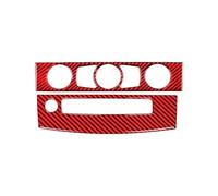 Trim Interior for BMW for 5 Series E60 2004-2010 Interior Car Air Conditioner CD Control Panel Trim Cover Frame Stickers Strips Moulding(C Red 08-10)