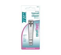 Trim Neat Feet Foot Care Implements Deluxe Toenail Clipper with File, Straight Edge, Stainless Steel, Cuts Toughest Toenails, Helps with Ingrown Nails, Ultra Sharp, Nail Care Tool, 1 Count