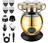 Trim Pod 3.0 The Ultimate Shaver for Men, 7d Floating Heads Head Shaver, IPX7 Waterproof with 7 Rotating Shaver Heads,Wireless Charging (Gold)