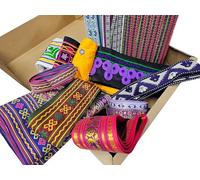 Trim Ribbons 14 Mixed Designs for Crafts, Sewing, Apparel & Decoration 125 Meters Total - Assorted Styles & Colours - Folk & Ethnic Trimmings Bundle by Neotrims UK