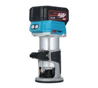 Trim Router with Brushless Motor 6 Variable Speeds 30000 RPM Compact Router for Woodworking with Metal Base Precise Scale Milling Cutter and 4.0Ah Batteries (UK Plug & 1 Battery)
