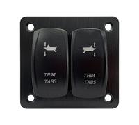 Trim Tabs Switch Panel (ON)-Off-(ON) Momentary Rocker Switch Panel for Marine Boat Console 12V/20A 24V/10A Waterproof IP68