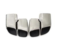 Trim Tail End Pipe 1 Pair Car Quad Square Exhaust Tip For Panamera 970.2 2014 2015 2016 Exhaust Tail(Silver B)