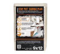 Trimaco 04321 Slip Resistant Dropcloth Stay Put Canvas Plus Drop Cloth, Beige, 9-feet x 12-feet