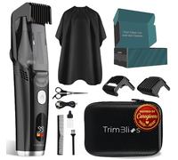 TrimBliss Vacuum Beard Trimmer for Men - Rechargeable Trimmer with Vacuum, Titanium Blade, Adjustable Comb, Waterproof Cordless Hair Clippers & Beard Kit for Less Mess Grooming