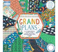 Trimcraft Grand Plans 8" x 8" / 20.3 x 20.3 cm, (48 Sheet Pad, 200gsm Heavyweight Cardstock, Acid & Lignin Free, Soy Inks, FSC), 8x8 Premium Paper Pad