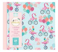 Trimcraft Lets Celebrate Flamingos 8" x 8" / 20.3 x 20.3 cm, Paper, (20 Pages, Snapload PhotoGuard, Refillable Memory, Acid, Lignin & PVC Free), 8x8 Scrapbook Album