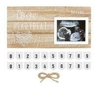 Trimester Sonogram Picture Frame, 30x15x0.9cm,Wood Ultrasound photo frame Decoration for 4x3 inch Baby Scan Photo Wall Hanging or Tabletop Placement Keepsake Gifts Gender Reveal