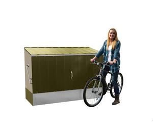 Trimetals Bicycle Store with Ramped Access 1330 x 1960 x 890mm - Two Tone Green