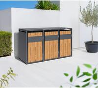 Trimetals Triple 240L Wheelie Bin Store Wood Effect Rhs Endorsed