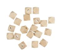 Trimits 20mm Geo Cut Wooden Beads 5mm Centre Hole - 50 Pieces