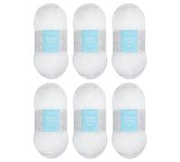 Trimits 4-Ply Acrylic Yarn for Crochet 6 x 100g (400 metres) - Fine Soft Anti-Pilling Machine Washable Yarn for Knitting, Oeko-TEX Certified Fibre, White