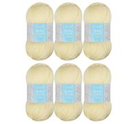 Trimits 4-Ply Acrylic Yarn for Knitting and Crochet - 6 x 100g (400 metres) - Fine Soft Touch Easy Care Anti-Pilling Machine Washable Yarn, Oeko-TEX Certified Fibre, Lemon