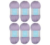 Trimits 4-Ply Acrylic Yarn Wool for Knitting and Crochet - 6 x 100g (400 metres) - Fine Soft Touch Easy Care Anti-Pilling Machine Washable Yarn, Oeko-TEX Certified Fibre, Lilac