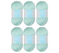 Trimits 4-Ply Acrylic Yarn Wool for Knitting and Crochet - 6 x 100g (400 metres) - Fine Soft Touch Easy Care Anti-Pilling Machine Washable Yarn, Oeko-TEX Certified Fibre, Mint