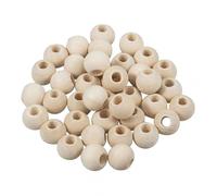 Trimits 4mm Centre Hole Round Wooden Craft Beads for Embroidery, Jewellery Making and Macrame - per Pack of 400
