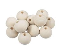 Trimits 5mm Centre Hole Round Wooden Craft Beads for Embroidery, Jewellery Making and Macrame - per Pack of 80