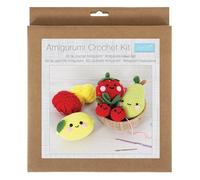 Trimits Amigurumi Crochet Fruits Kit (Assorted Sizes) - with Yarn, Crochet Hook, Stitch Markers, Needle, Eyes, Filling and Instructions - Create This Fun Set.