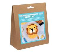 Trimits Amigurumi Crochet Lion Kit for Beginners - with Yarn, Crochet Hook, Stitch Markers, Needle, Eyes, Filling, Magic Ring, Test Swatch and Instructions - Ideal Starter kit for amigurumi Crochet.