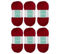 Trimits Aran Acrylic Yarn for Knitting and Crochet - 6 x 100g (165 metres) - Soft Touch Easy Care Machine Washable Yarn, Oeko-TEX Certified Fibre, Scarlet