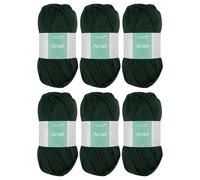 Trimits Aran Acrylic Yarn for Knitting and Crochet - 6 x 100g (165 metres) - Soft Touch Easy Care Machine Washable Yarn, Oeko-TEX Certified Fibre, Forest