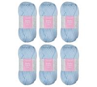 Trimits Baby Aran Acrylic Yarn for Knitting and Crochet - 6 x 100g (165 metres) - Soft Touch Easy Care Anti-Pilling Machine Washable Yarn, Oeko-TEX Certified Fibre, Baby Blue