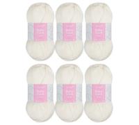 Trimits Baby Aran Yarn Cream Acrylic Knitting & Crochet Wool 6 X 100G Soft Anti Pilling Machine Washable Oeko-Tex