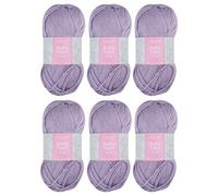 Trimits Baby Aran Yarn Purple Acrylic Knitting & Crochet Wool 6 X 100G Soft Anti Pilling Machine Washable Oeko-Tex